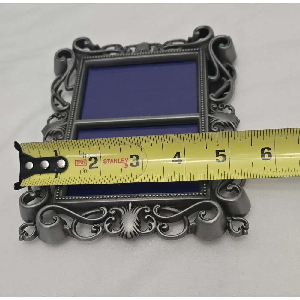 Orna Metals Antique-Style Ornate Pewter Double Photo Frame Scrollwork Design